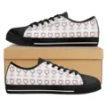 Personalisierte Muttertag Print Low Top Segeltuch Sneaker mit schwarzer Kappe und Schnürung. - 35 / Blumen Herz Stil (DF0028)