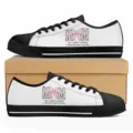 Personalisierte Muttertag Low-Top Segeltuch Sneakers lässige Mode Schuhe schwarz und weiß - 38 / Schleife Mom Druck (DF20044)