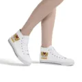Damen High-Top Segeltuch Sneaker freizeit weiße Schuhe mit personalisiertem Mutterherz - 35 / Muttertag Inspirierender Druck (GF20149) / Weiß (GF20149)