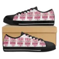 Muttertag bedruckte Low-Top Canvas Sneaker für Damen, lässige flache Schnürschuhe mit Text. - 38 / Text Slogan Druckstil (DF20029)