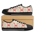 Damen Low-Top Canvas Sneaker mit Fröhlicher Muttertag Druck, lässige Schnürschuhe. - 38 / Off-White Feiertagsstil (DF20016)