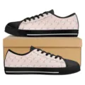 Personalisierte Damen Low-Top-Sneakers aus Leinen mit charmantem Muttertags-Blumenmuster. - 38 / Rosa Festlicher Bedruckter Stil (DF20040)
