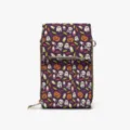 Bolso cruzado bandolera de cuero PU para teléfono de mujer con estampado de calavera Halloween. - Estilo de Fantasma de Caramelo de Halloween Púrpura(sjxb0004) / 13*20cm