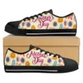 Low-Top-Leinwand-Sneakers mit Muttertag Blumenmuster freizeitschuhe geschenk für frauen - 38 / Feiertag Thema Druck (DF20012)