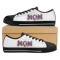 Muttertag Blumen MOM Print Low-Top Segeltuch Sneaker Freizeit Schuhe Hauptansicht. - 35 / DF0032