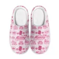 Rosa Pluesch Hausschuhe fuer Damen, Best Mom Ever Muttertag bedruckte warme Baumwollschuhe. - 35 / Muttertag-Themenstil (MT-103) / Rosa