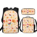 Bonito juego de mochila de 3 piezas con diseño de playa de verano, bolso y estuche. - Playa de Verano (ACB-0069)