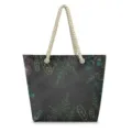 Casual beach canvas tote bag with thick rope handles and chalk style botanical print main view - 48x38cm / Chalk Drawing Floral Style (STB-0033)