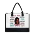 Black and white canvas tote bag featuring an inspirational black girl cartoon art design variant. - YOU ARE Inspirational Cartoon Girl Style(BJFBB-0016) / 42cm-15.3cm-33cm