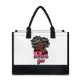 Black Girl Canvas Tote Bag Scorpio Zodiac Print Shoulder Handbag Casual Daily Underarm Bag - Scorpio Black Girl Style (BJFBB-0030) / 42cmx15.3cmx33cm