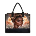 Canvas tote bag for women stylish black girl graphic shoulder handbag daily casual use - Style Five (BJFBB-0045) / 42cmx15.3cmx33cm
