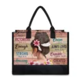 Canvas shoulder tote bag with cartoon girl print and inspirational bible verses for daily casual use. - Bible Verse Inspirational Illustration Style(BJFBB-0020) / 42cm-15.3cm-33cm