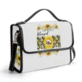 Bolso bandolera de cuero PU blanco para mujer con estampado de girasol blessed mom elegante - Estilo B660034 / L27cm-A10cm-H19.5cm