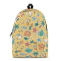 Tropical summer pattern school backpack for students, cute all-over print travel daypack. - S / Summer Graffiti Style (QYBB-53)