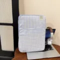 Blauwe Ruitjes Laptophoes, Schattige Tablet Tas, Lichtgewicht Opbergtas voor Dagelijks Gebruik - L / Blauw