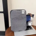 Trendy zwart-wit geruite tablethoes laptop sleeve, minimalistische en lichtgewicht opbergtas. - S / Zwart