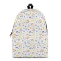 Floral print student backpack casual school bag with zipper and comfortable shoulder straps - Size S (22x12x30cm) / Floral Print Style (QYBB-47)