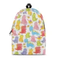 Süßer Cartoon Dinosaurier Druck Kinder Schulrucksack mit Fronttasche und verstellbaren Trägern. - Größe S (22x12x30cm) / Cartoon Dinosaurier Stil (QYBB-50)