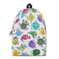 Colorful cartoon monster print student backpack, cute all-over print children bookbag - White Monster Style