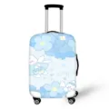 Schutzhülle für Koffer mit blauem Blumenmuster und süßem Schaf Motiv Trolley Zubehör - Blaues Blumen-Engelschaf
