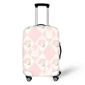 Pink cute cartoon bunny tulip pattern travel luggage suitcase cover for daily outdoor trips. - S / Pink Plaid Rabbit Style (XLXT-076)