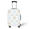 Cute cartoon bear luggage cover elastic suitcase protector travel accessories for women girls - S / Blue White Argyle Bear Style (XLXT-077)