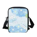Sac bandoulière mignon imprimé dessin animé floral bleu pour femmes, sac fourre-tout tendance. - Style Imprimé Animal Floral de Dessin Animé (XKB-043)