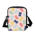Sac à bandoulière zippé à la mode avec joli motif d'impression d'oursons en gélatine - Style Ours Dessin Animé Rose (XKB-023)