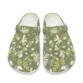 Grüne gartenclogs mit blumenmuster für damen und herren, bequeme weiche sommersandalen. - 38 / Grüner Botanischer Druckstil (DDX-119)