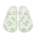 Botanischer Gartenschuhe, bequeme rutschfeste Hausschuhe mit Blumenmuster für alle. - 35 / Weißer Botanischer Druck (DDX-145)