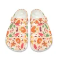 Herbst Kürbis Blatt Print Gartenschuhe, leichte atmungsaktive Strandsandalen für Damen und Herren. - 35 / Ahornblatt-Druckstil (DDX-111) / bunt