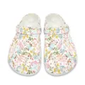 Damen Herren Blumen Garten Clogs Sommer Strand Badeschuhe Atmungsaktive Leichte Pantoletten - 38 / Mehrfarbiger Aquarell-Botanischer Stil (DDX-117)