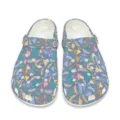 Gepflegte Blumenmuster Gartenschuhe leichte bequeme Freizeitschuhe fuer Sommer und Garten - 35 / Mehrfarbiger Botanischer Druck (DDX-143) / Dunkelblau