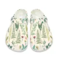 Sommerliche Garten Clogs mit Blumen Muster bequeme leichte Strand Schuhe fuer Damen - 35 / Helles botanisches Blumenmuster (DDX-113)