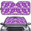 Halloween skull printed car windshield sunshade summer auto sun visor block heat protect - Purple Halloween Boo (ZYB-024) / 70*145cm