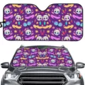 Auto Frontscheibe Sonnenblende mit mexikanischem Totenkopf Druck, UV Schutz Sommer Schutz. - Tag der Toten Maraca Pfeffer Stil (ZYB-014) / 145x70cm