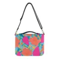 Fashion flamingo tropical floral print crossbody handbag stylish shoulder book bag for women - M / Flamingo Floral Print (V2SJB-026)
