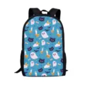 Zaino scolastico con stampa di fantasmi di Halloween, borsa da viaggio per bambini. - Fantasma Blu Gatto Nero (A-003) / 16"
