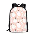 Zaino scolastico con motivo di fantasmi carini per bambini, borsa da viaggio casual. - Fantasma Bianco Pipistrello (A-005) / 16"