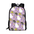 Halloween carino fantasma gatto nero motivo tempo libero bambini scuola zaino casual - Fantasma Viola Caramelle (A-004) / 16"