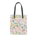 Damen PU Leder Handtasche Shopper mit frischem Aquarell Pflanzen Blumenmuster Design. - Stil 2 (PGGWD-087)
