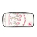 Süßes Cartoon Hase Federmäppchen, rosa Tulpe Briefpapier Tasche für Büro und Schule. - Hase Tulpe Stil (BD-026)