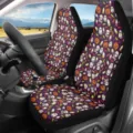 Halloween skull print car seat covers universal auto interior styling protector set - Halloween Purple Elements Style (CZT-028) / One Size