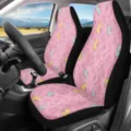 Süße rosa Einhorn Druck Autositzbezüge Set, universelle Front Sitzbezüge Auto Zubehör. - Süßes Rosa Einhorn Stil (CZT-064)