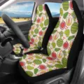 Modische Autositzbezüge mit niedlichem Frucht-Muster, universeller Autositzschutz für vorne. - Frische Früchte Pflanzenblatt Stil (CZT-095)