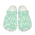 Grüne botanische Print Garten Clogs leichte rutschfeste Freizeitschuhe für drinnen und außen - 35 / Grüner Blatt- und Fruchtdruckstil (DDX-137)
