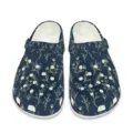 Sommer Blumen Garten Schuhe für Damen und Herren, weiche Sohle atmungsaktive Strandsandalen. - 38 / Dunkelblau mit Gelben Blumen Stil (DDX-118)