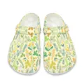 Botanischer Druck Gartenschuhe leichte atmungsaktive Schaumstoff Strand Clogs Schuh - 43 / Mehrfarbiger Blatt- und Blumenstil (DDX-52)
