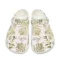 Bequeme Gartenschuhe mit Pflanzenmuster für Damen und Herren, leichte Sommersandalen. - 35 / Rosa Pflanzendruck (DDX-114)