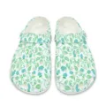 Bequeme Gartenclogs mit Pflanzenmuster, atmungsaktive Badeschuhe mit Blumen-Design. - 42 / Grüner Reben- und Fruchtstil (DDX-54)